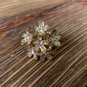 Gold multi floral adjustable sz ring Anthropologie